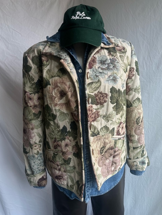 Napa Valley Jackets & Blazers - Vintage Napa Valley Tapestry Floral Barn Coat Petite L